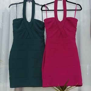 2 beautiful elegant dress  pink and green